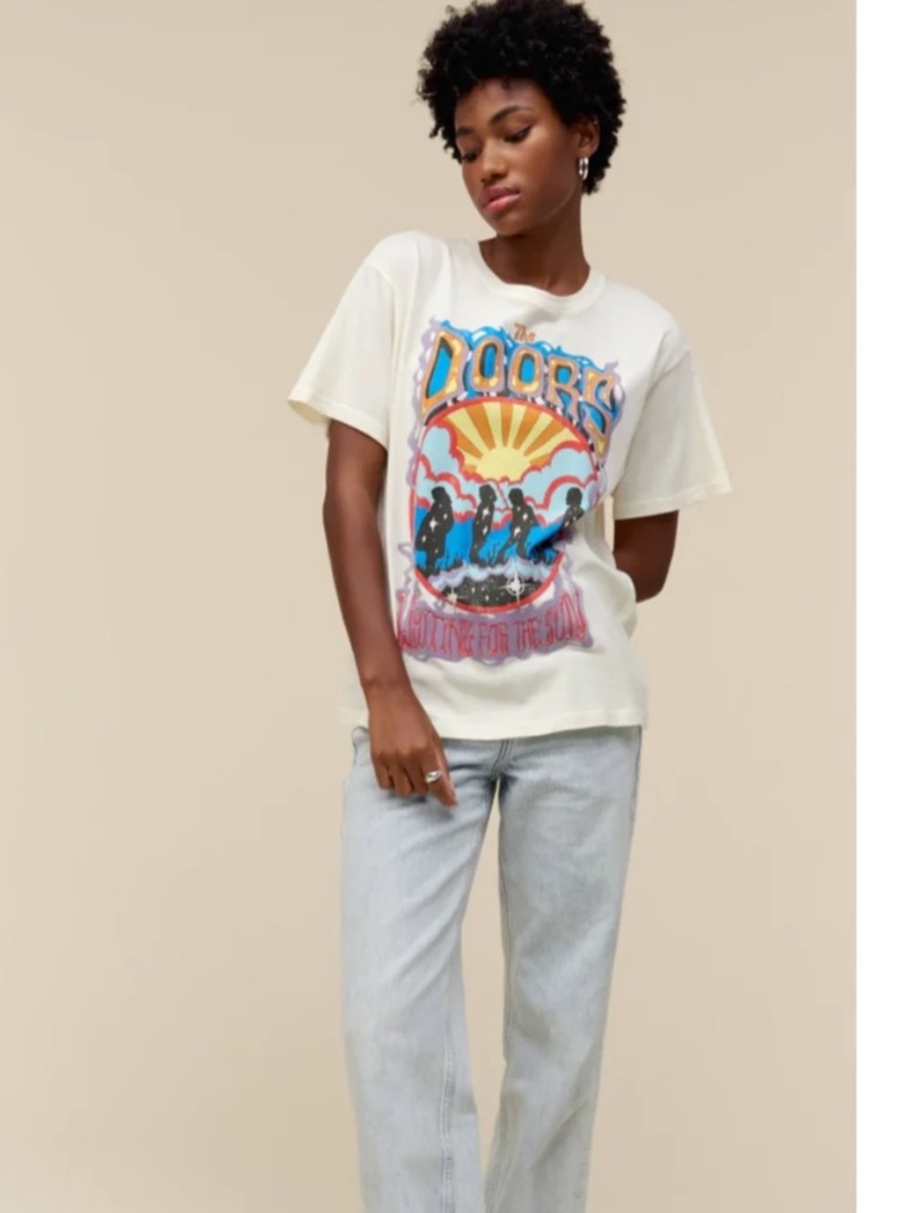 Daydreamer The Doors Waiting for the Sun Graphic Band Tee Cream L